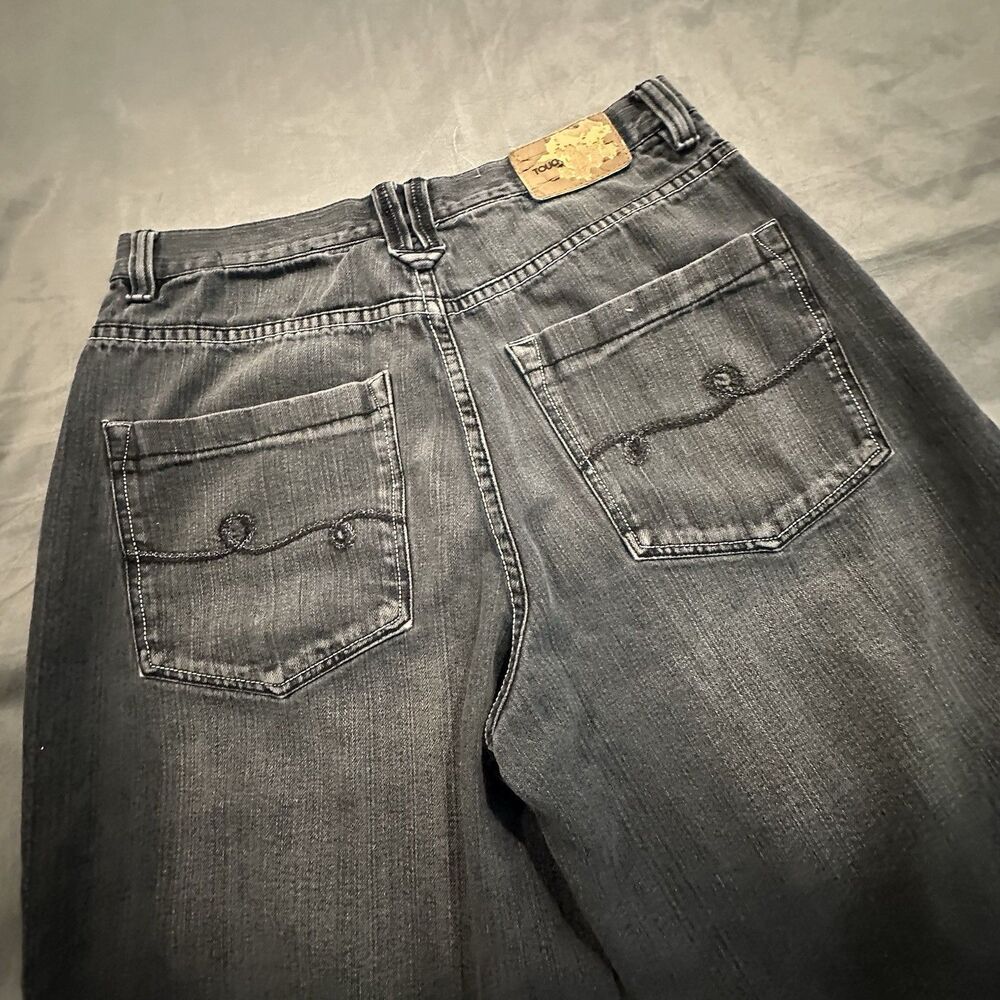 Vintage Jean Shorts Baggy Skater Streetwear Hip Hop Y2K Black Denim Faded - Picture 11 of 11